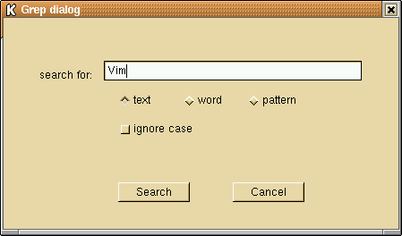 Search dialog